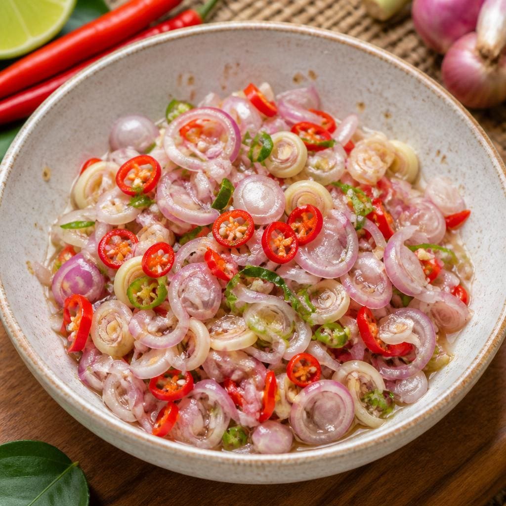 Sambal Matah Te Sate dengan irisan segar dan rasa pedas gurih